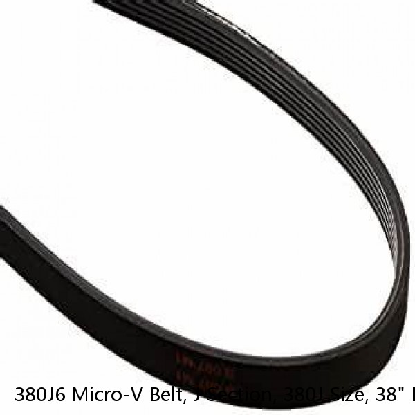 380J6 Micro-V Belt, J Section, 380J Size, 38" Length 6 Rib 5 Groove